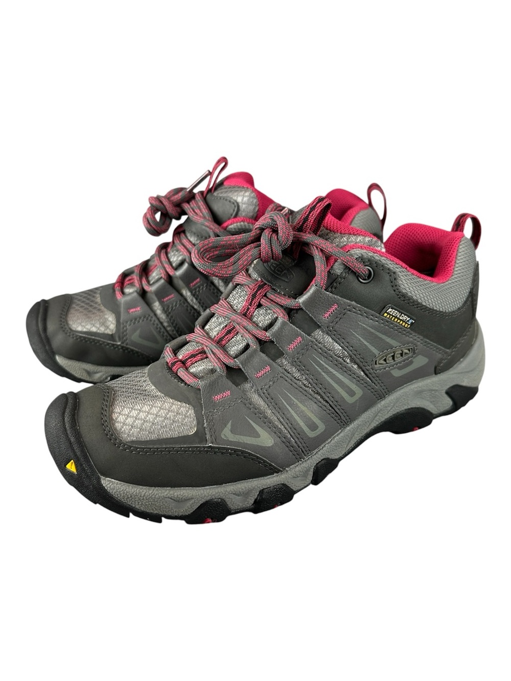 KEEN Oakridge WP Hiking Shoes Women 8 Waterproof Gray Pink Trail Outdoor Gorp